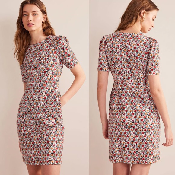 Boden Dresses & Skirts - Boden Zoe Dress UK 18L / US 14 Tall – Retro Floral Shift Short Sleeve